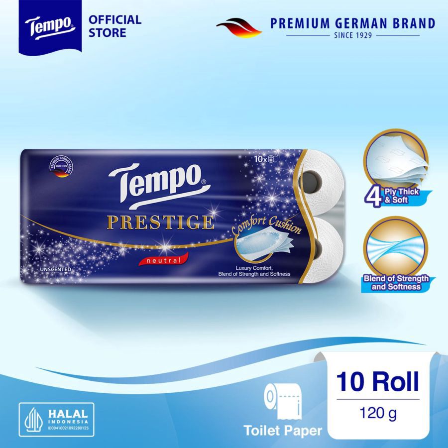 Tempo Prestige Toilet Neutral Tisu Toilet 4 Ply 10rolls