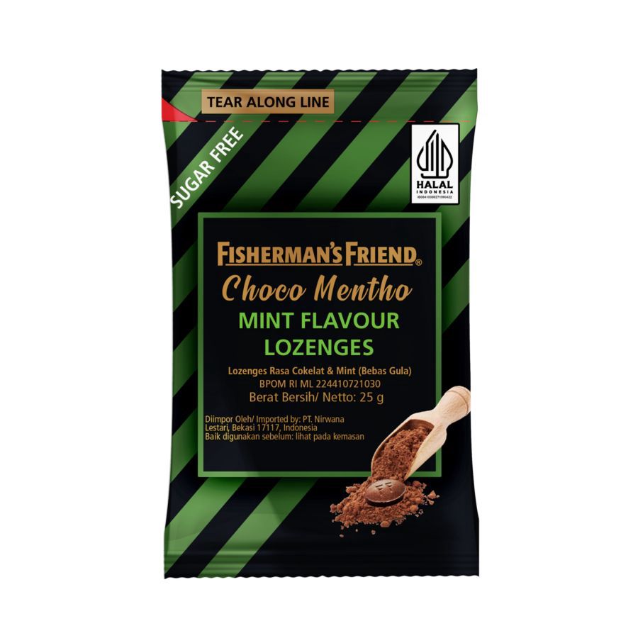 Fisherman's Friend Choco Mentho Mint Sugar Free Permen 22gram