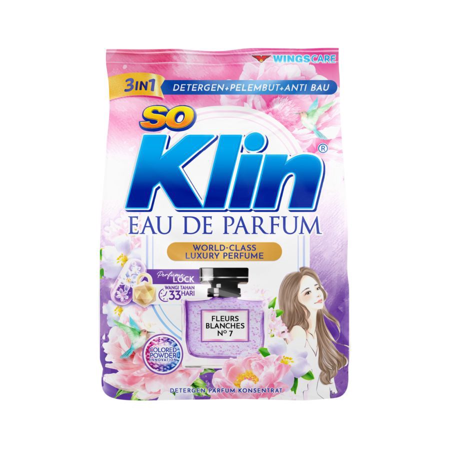 SoKlin Eau de Parfum Fleurs Blanches No.7 Deterjen Bubuk 1440gram
