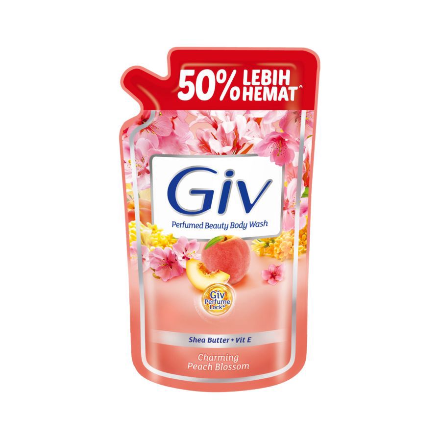 Giv White Charming Peach Blossom Body Wash Pouch 800ml