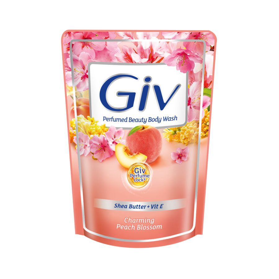 Giv White Charming Peach Blossom Body Wash Pouch 400ml