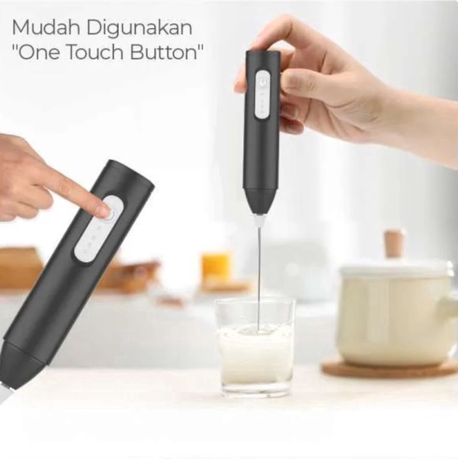 Goto Shane Milk Frother Hand Mixer Portable Black 1pcs