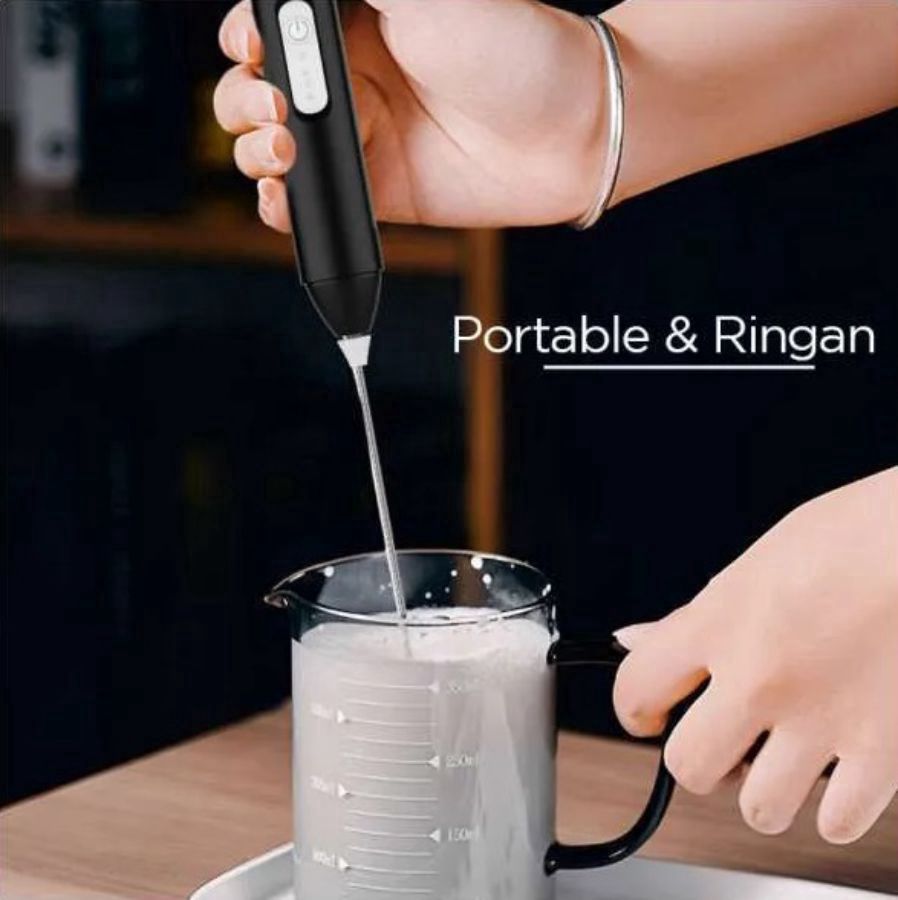 Goto Shane Milk Frother Hand Mixer Portable Black 1pcs
