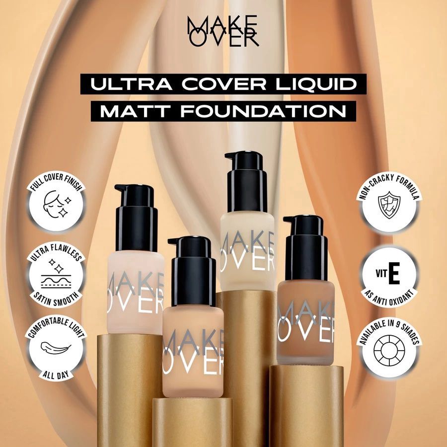 MAKE OVER Ultra Cover Liquid Matt 01 Ochre Foundation 33ml