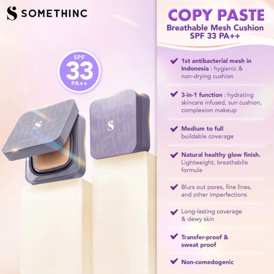 Somethinc Copy Paste Breathable Cushion SPF 33 PA++ C01 Perle 15gram
