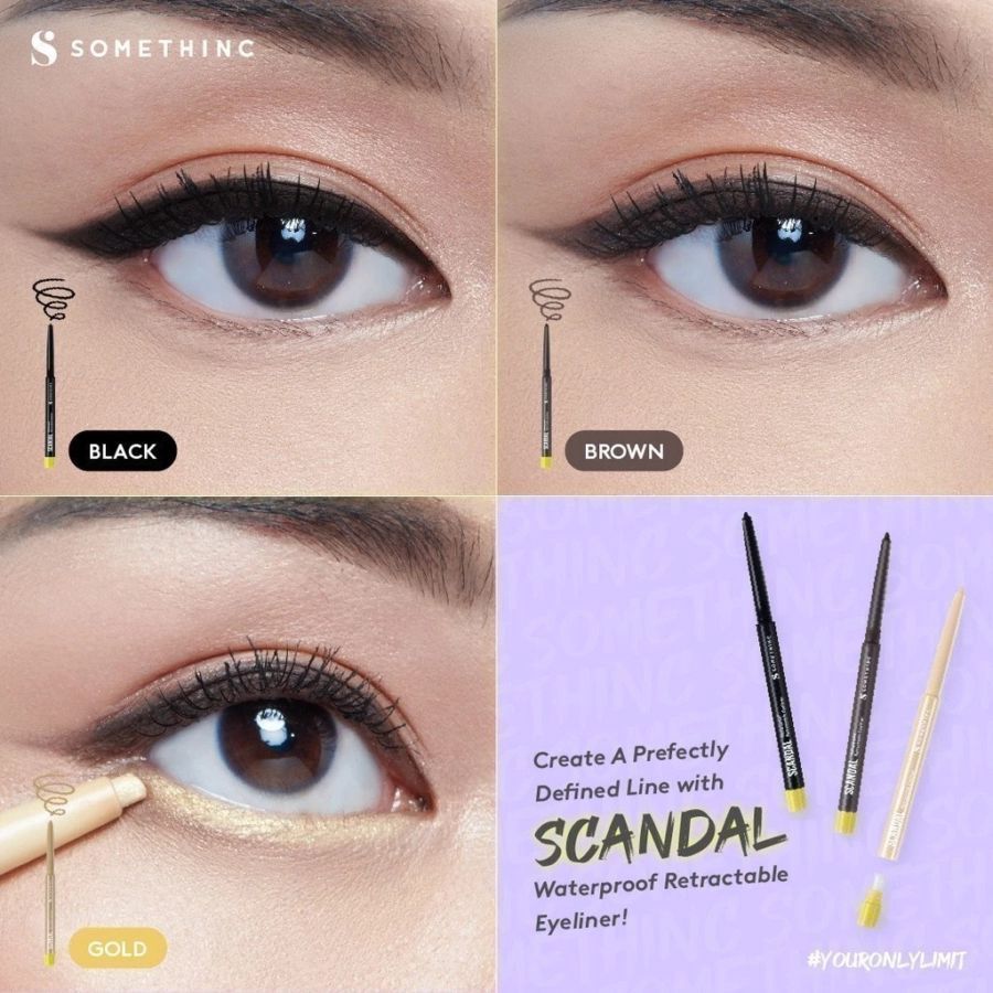 Somethinc Scandal Jet Black Waterproof Retractable Eyeliner 1pcs