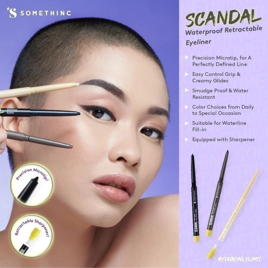 Somethinc Scandal Jet Black Waterproof Retractable Eyeliner 1pcs