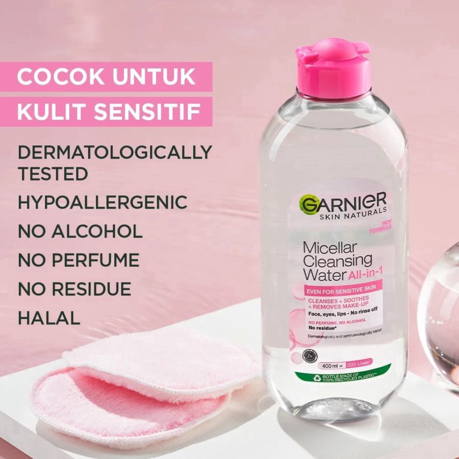 Garnier Micellar Pink Cleansing Water Make Up Remover 50ml