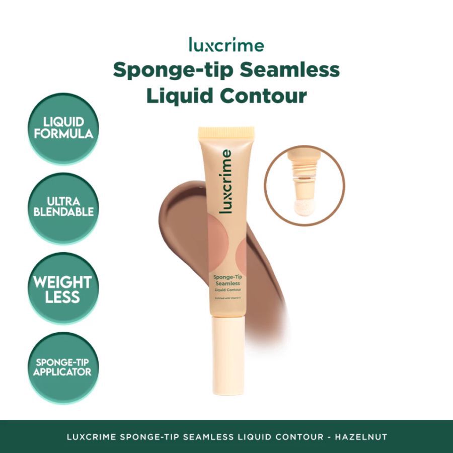 Luxcrime Sponge-Tip Seamless Hazelnut Liquid Contour Wajah 1pcs