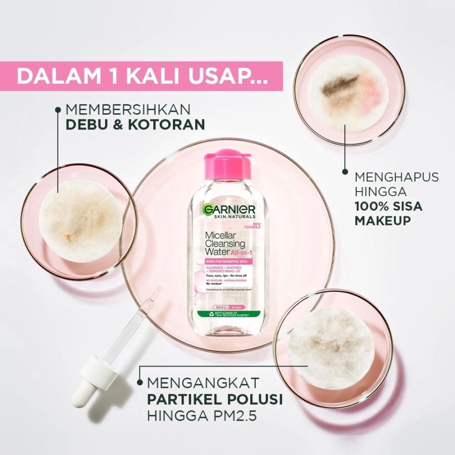 Garnier Micellar Pink Cleansing Water Make Up Remover 50ml