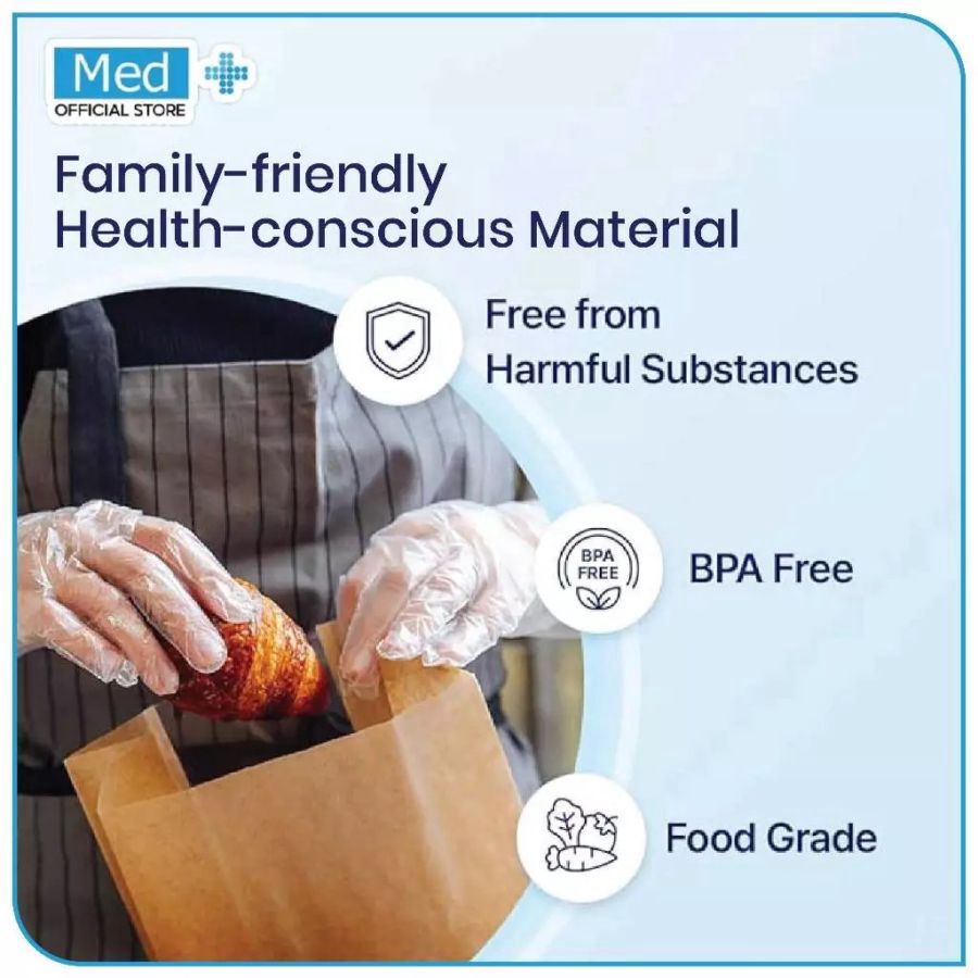 Med+ Disposable Plastic Gloves 1pcs