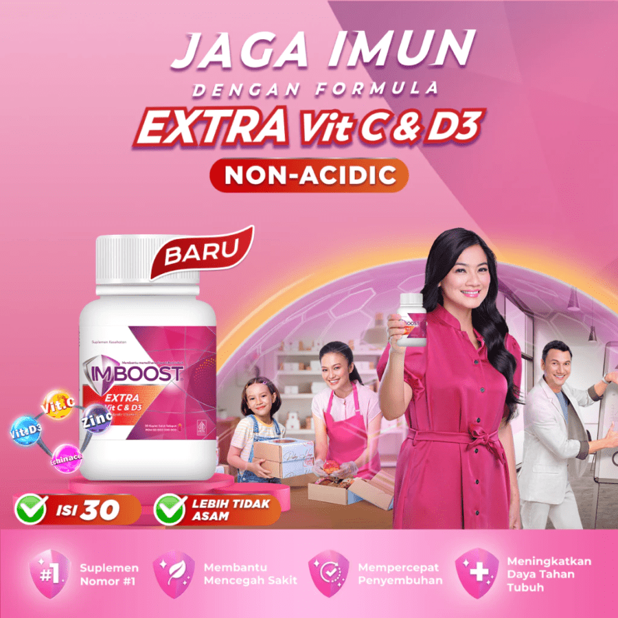 Imboost Extra Vit C dan D3 Suplemen Daya Tahan Tubuh 30tablet