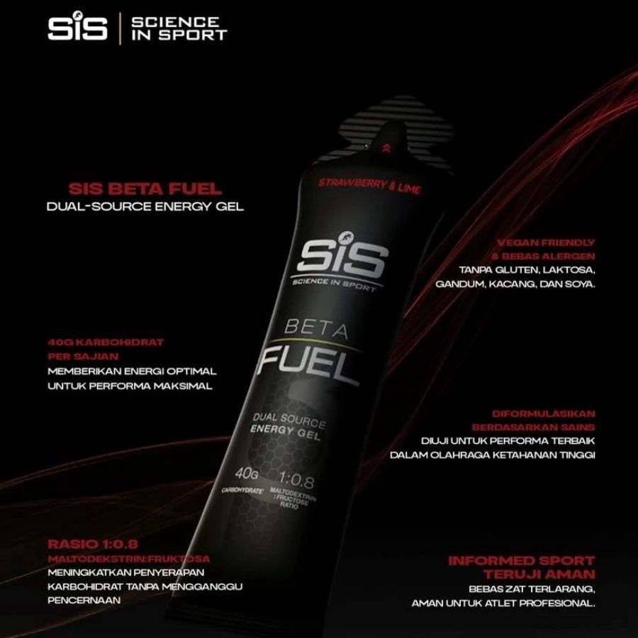 Sis Beta Fuel Strawberry & Lime Energy Gel Suplemen Makanan
