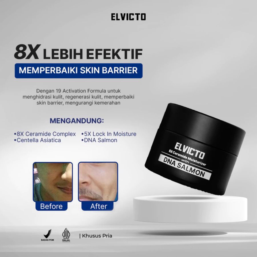 Elvicto 8X Ceramide With DNA Salmon Moisturizer Pria 15ml