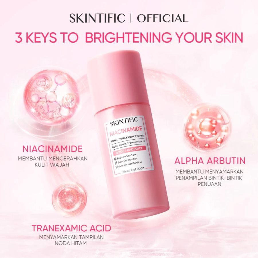 Skintific Niacinamide Brightening Essence Boost Radiance Toner 1pcs