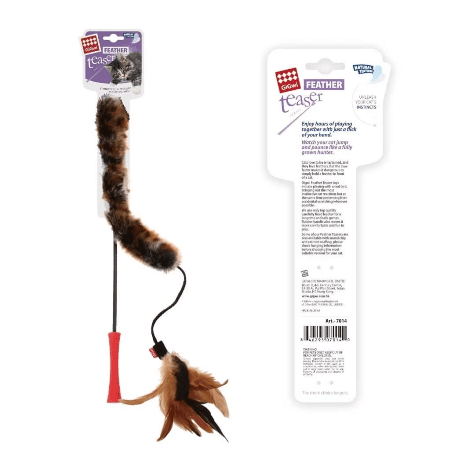 GiGwi Fishing Feather Teaser Stick Mainan Kucing 1pcs