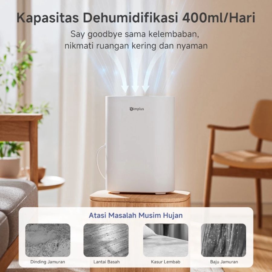 Simplus Dehumidifier 400ml/Hari Kapasitas 2,5L 1pcs