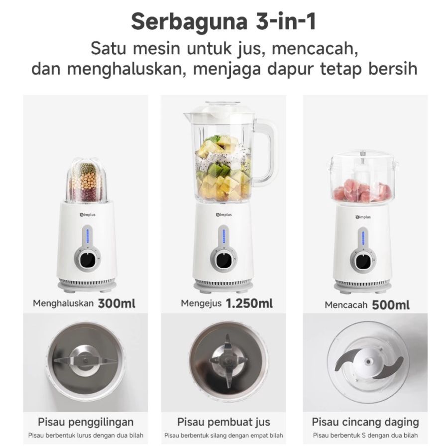 Simplus Blender 3in1 Serbaguna 1.25L 1pcs
