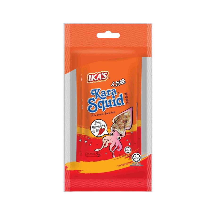 Ika's Karasquid Fish Snack Hot & Spicy 6gr x 5pcs 30gram