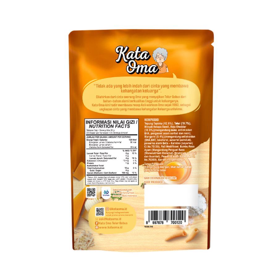 Kata Oma Telur Gabus Keju Cheddar 50gram