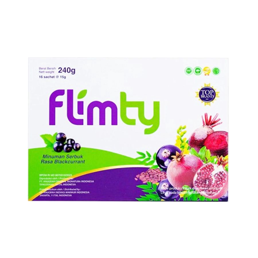 Flimty Blackcurrant Minuman Tinggi Serat 16sachet