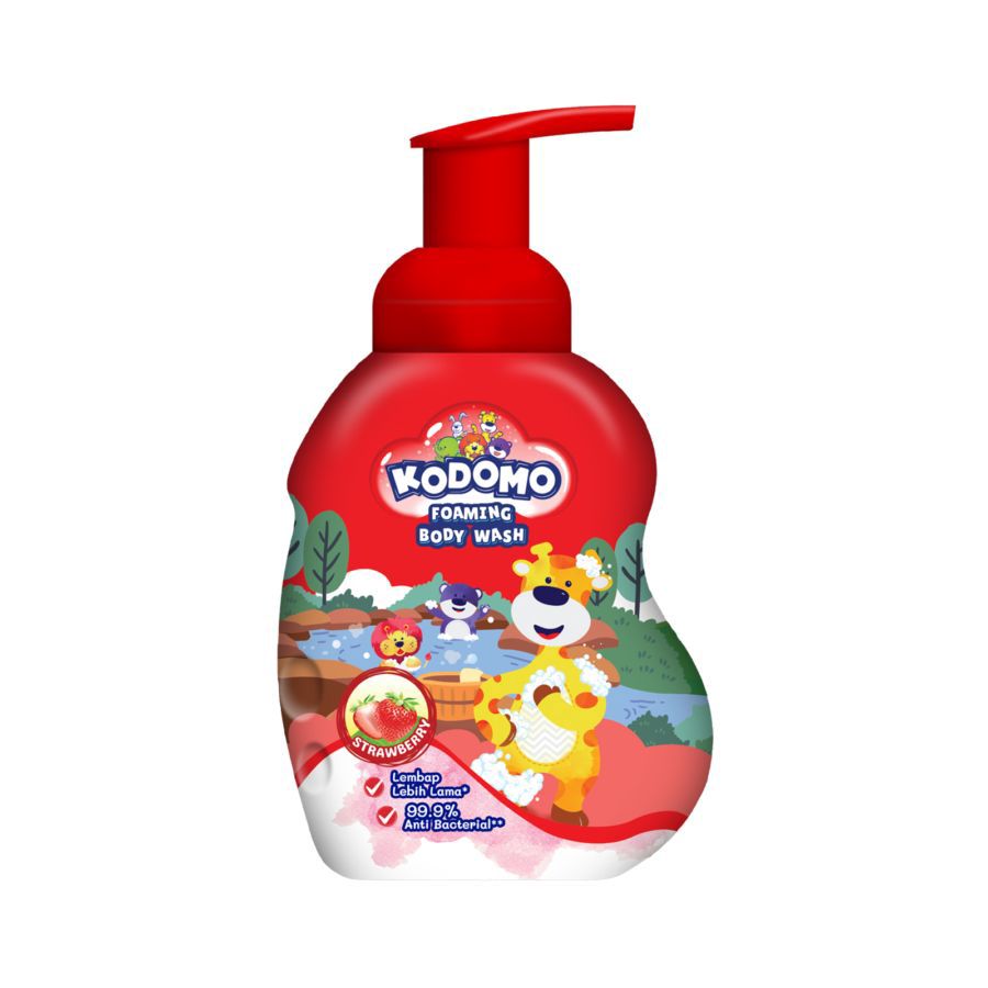 Kodomo Foaming Body Wash Strawberry Kebersihan Bayi 250ml
