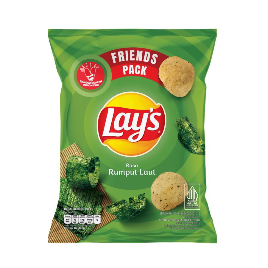 Lay's Keripik Kentang Rasa Rumput Laut Big Pack 105gram