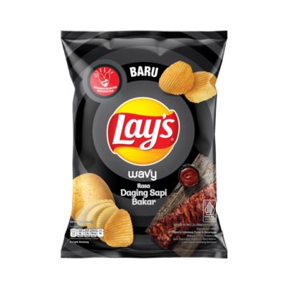 Lay's Wavy Keripik Kentang Snack Rasa Daging Sapi Bakar