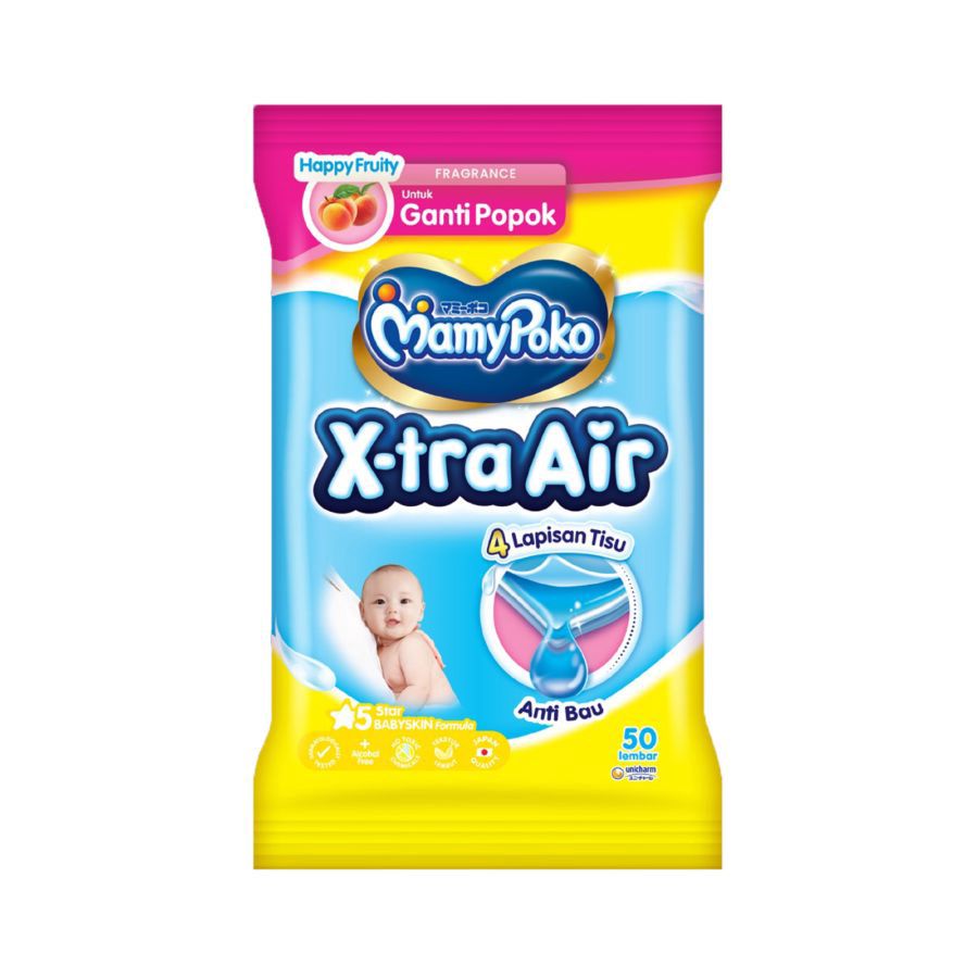 Mamypoko Changing Diaper Wipes Tisu Basah 50sheets