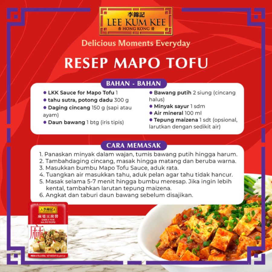 Lee Kum Kee Sauce For Ma Po Tofu Sachet 80gram
