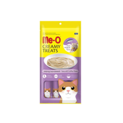 Me-O Creamy Treats Tuna & Scallop Snack Kucing 4 sticks x 15 gram