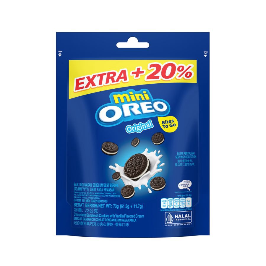 OREO BTS Mini Oreo Biskuit Sandwich Coklat dengan Krim Rasa Vanilla 58gram