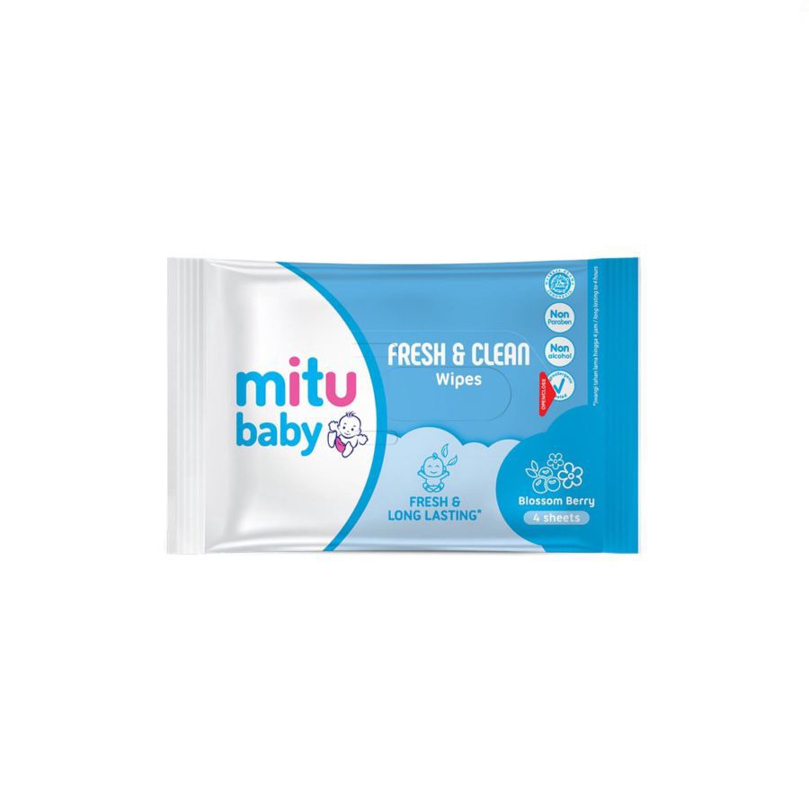 Mitu Fresh & Clean Blossom Berry Tisu Basah Bayi 4sheets