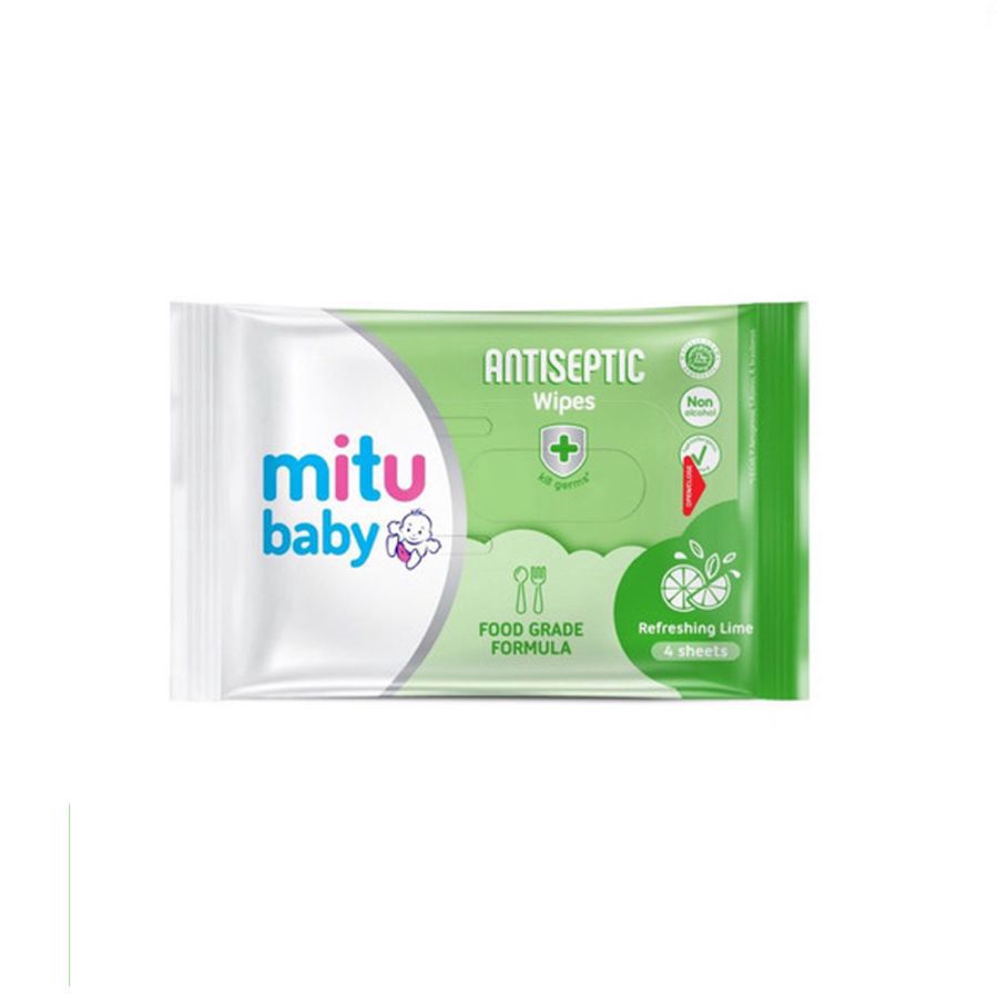 Mitu Baby Antiseptic Wipes Refreshing Lime Tisu Basah 4sheets