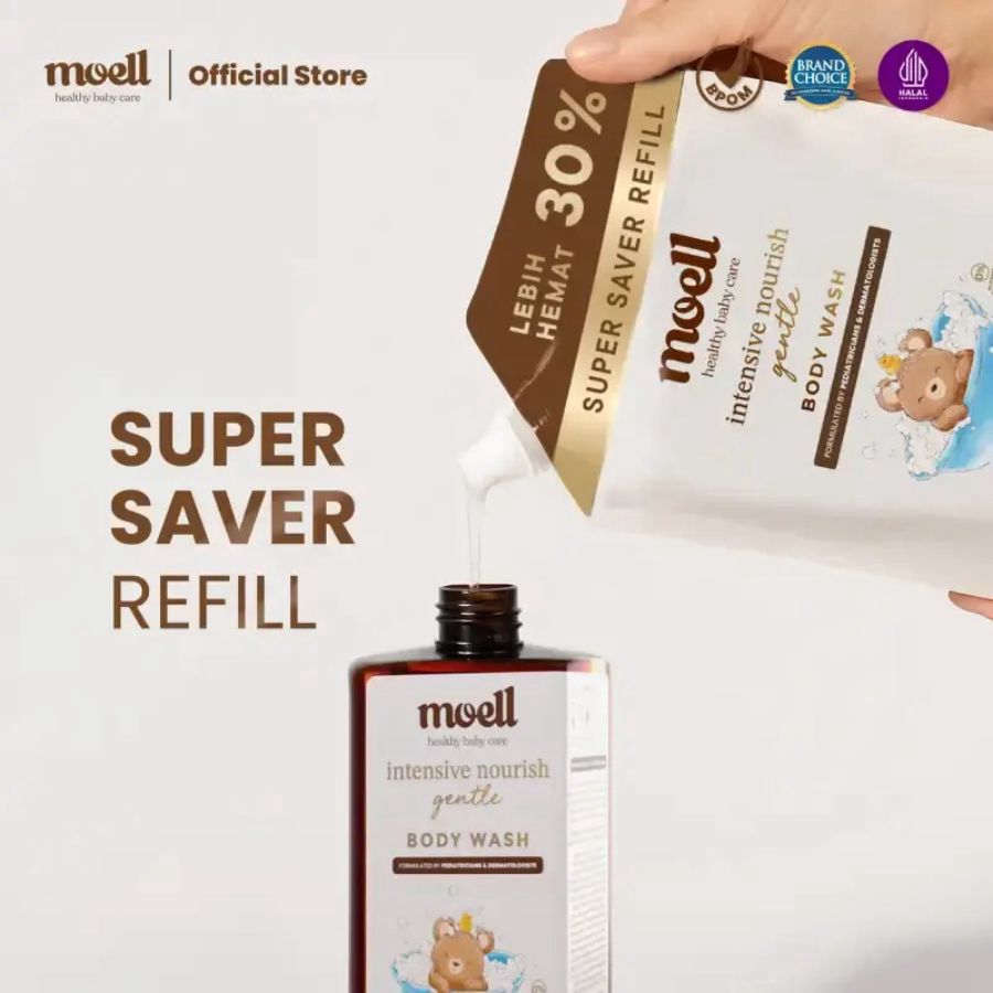 Moell Intensive Nourish Gentle Baby Body Wash Refill 500gram