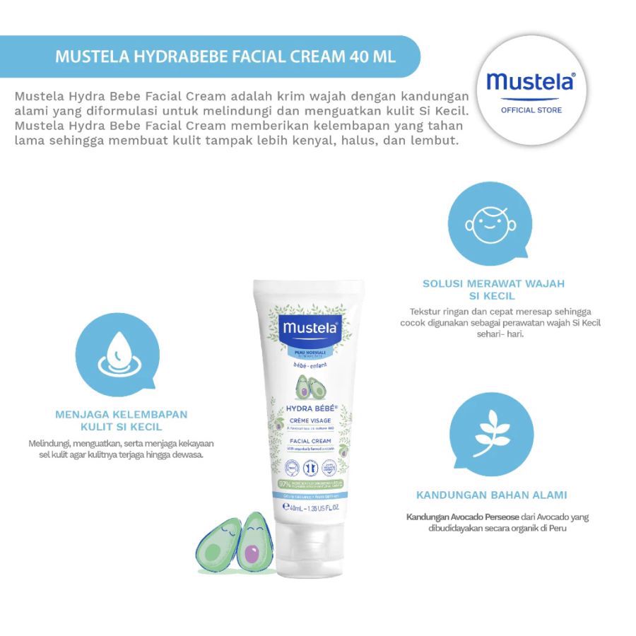Mustela Hydra Bebe Baby Facial Cream 40ml