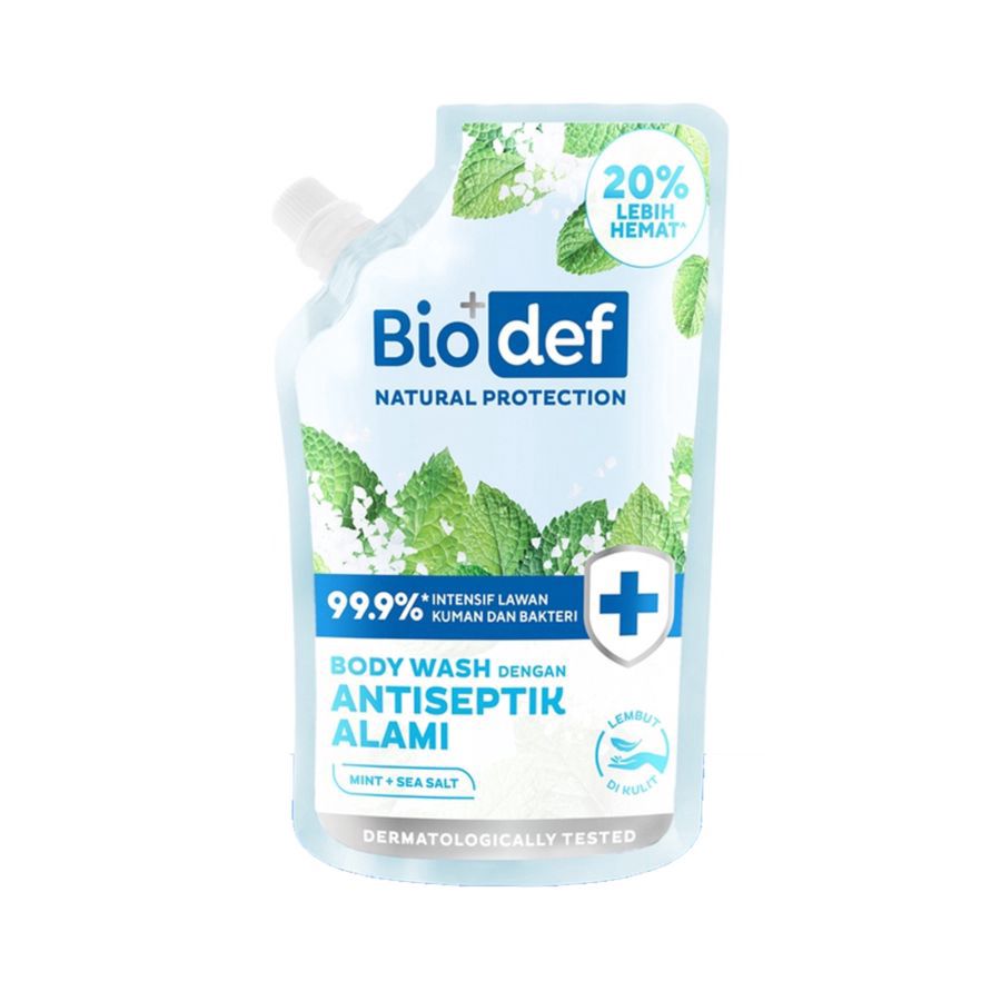 Biodef Natural Protection Mint + Sea Salt Body Wash Antiseptik Alami Pouch