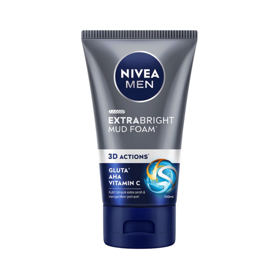 Nivea Men Extra Bright Mud Facial Foam 100ml