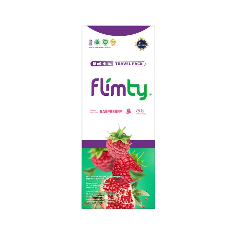 Flimty Raspberry Minuman Tinggi Serat 5sachets