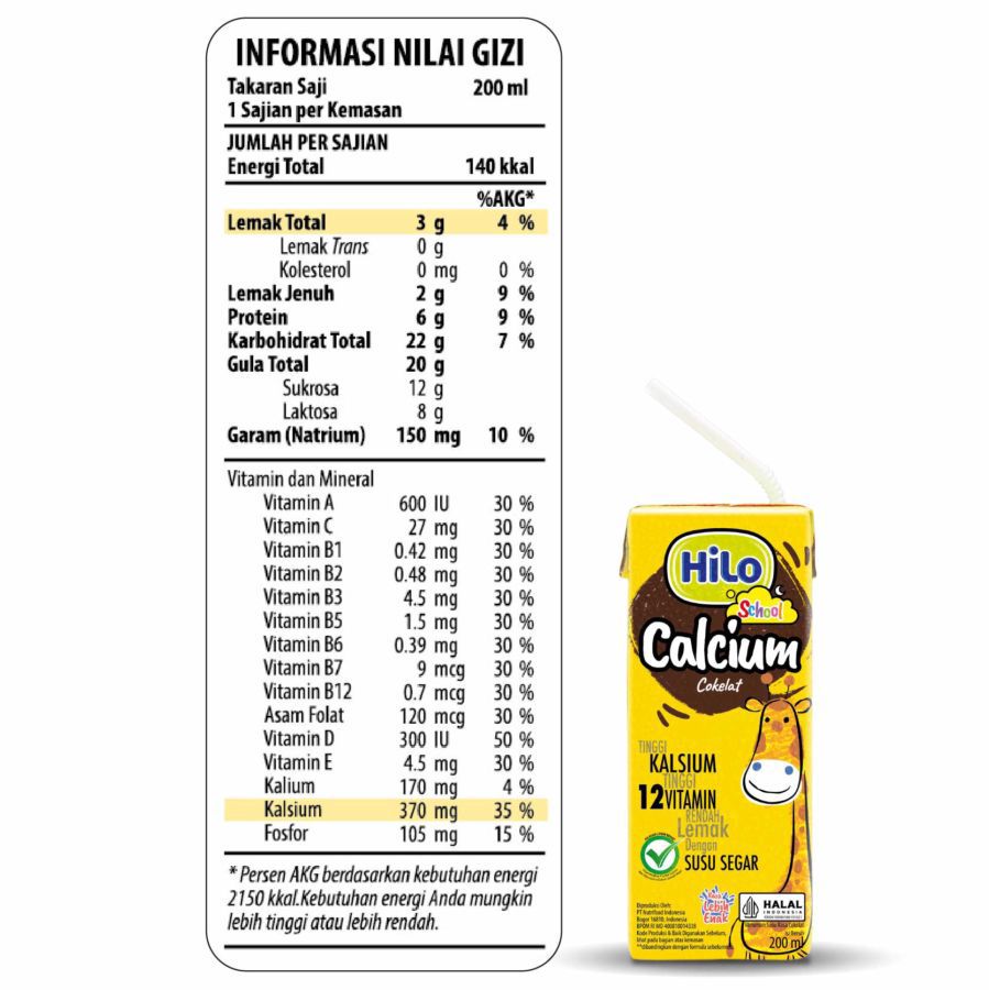 Hilo School Chocolate Susu UHT RTD 200ml