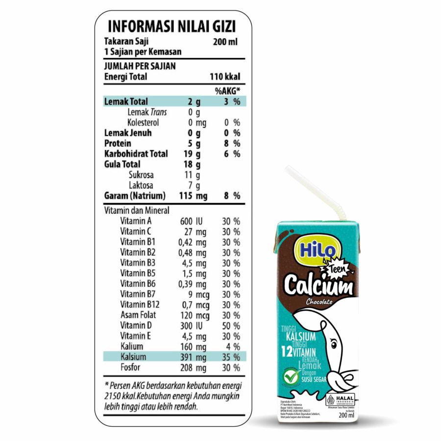 Hilo Teen Chocolate Susu UHT RTD 200ml