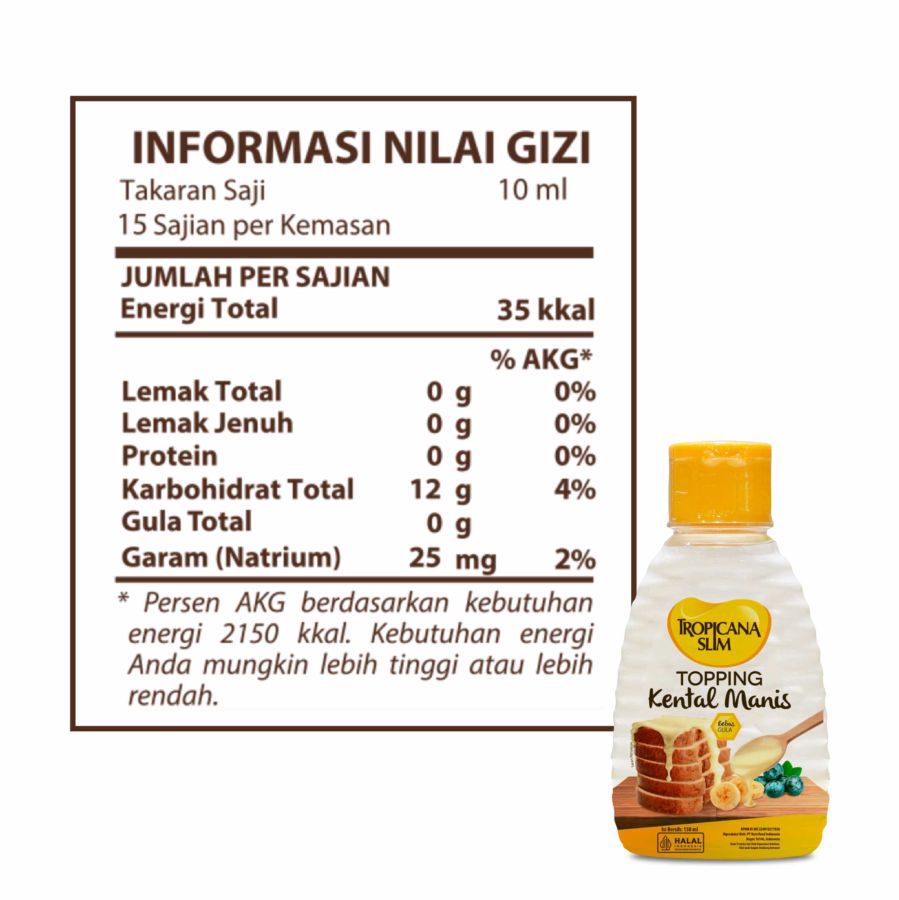Tropicana Slim Topping Kental Manis Sugar Free 150ml
