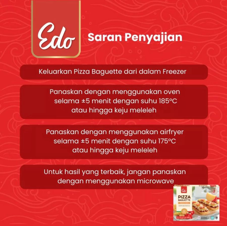 Edo Pizza Baguette Tomato & Cheese 85gram
