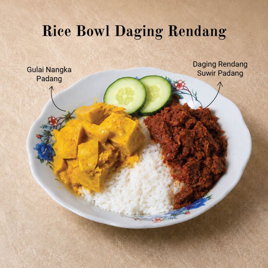 Rice Bowl Daging Rendang Suwir Padang 1pcs