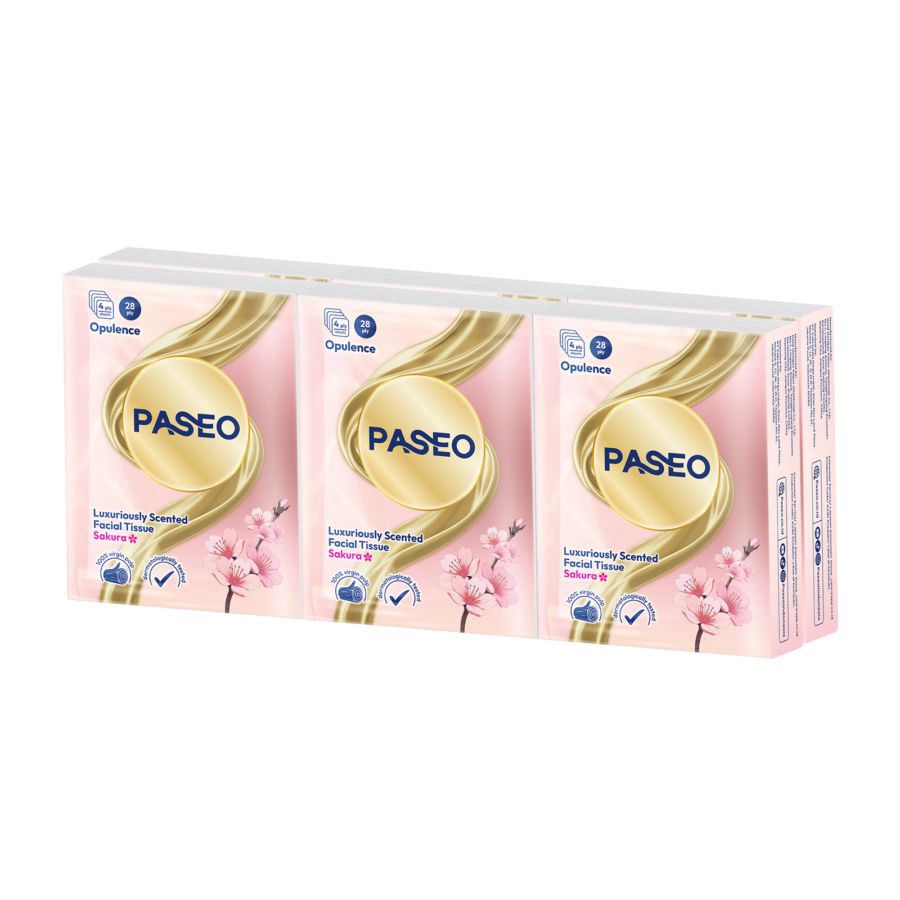 Paseo Opulence Luxuriously Scented Sakura Hanky 4 Ply Facial Tissue