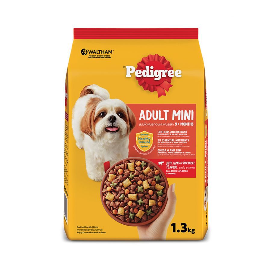 Pedigree Beef & Vegetable Adult Mini Makanan Anjing 1300gram