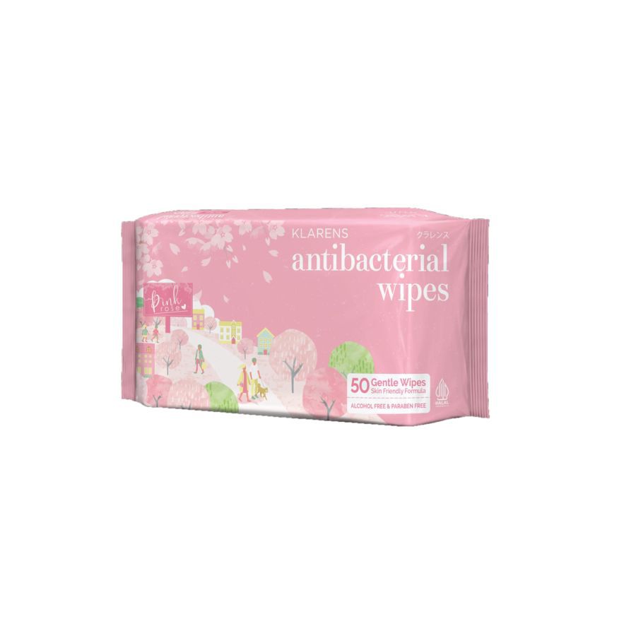 Klarens Antibacterial Pink Rose Wet Wipes