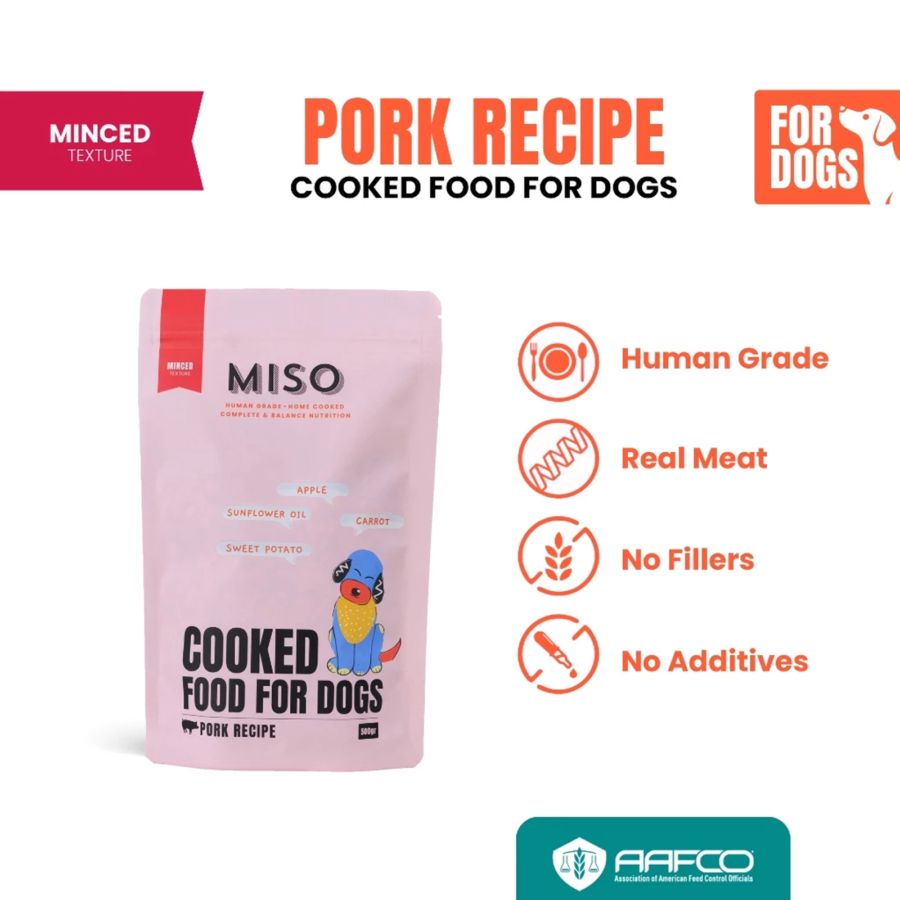 MISO Cooked Minced Pork Recipe Makanan Anjing Basah 500gram