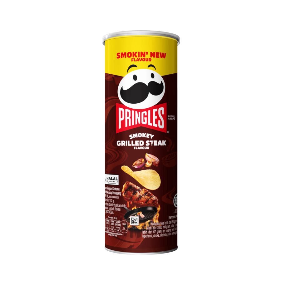 Pringles Keripik Kentang Smoky Grilled Steak 102gram