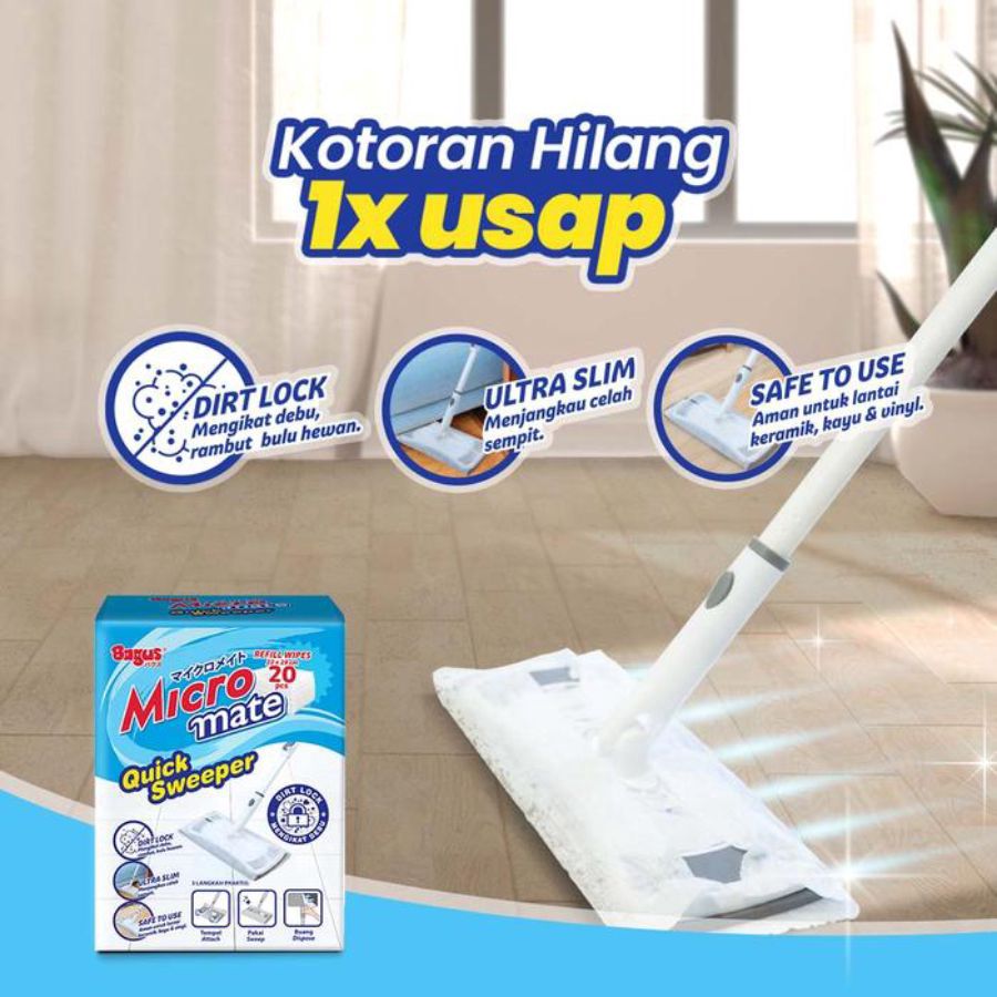 Bagus Micromate Quick Sweeper Pembersih Lantai Set 1pcs